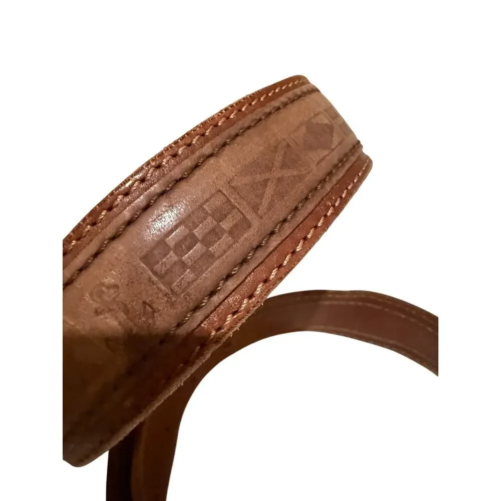 Leather Nautical Flag Belt Made in Italy Men's Sz. 35
